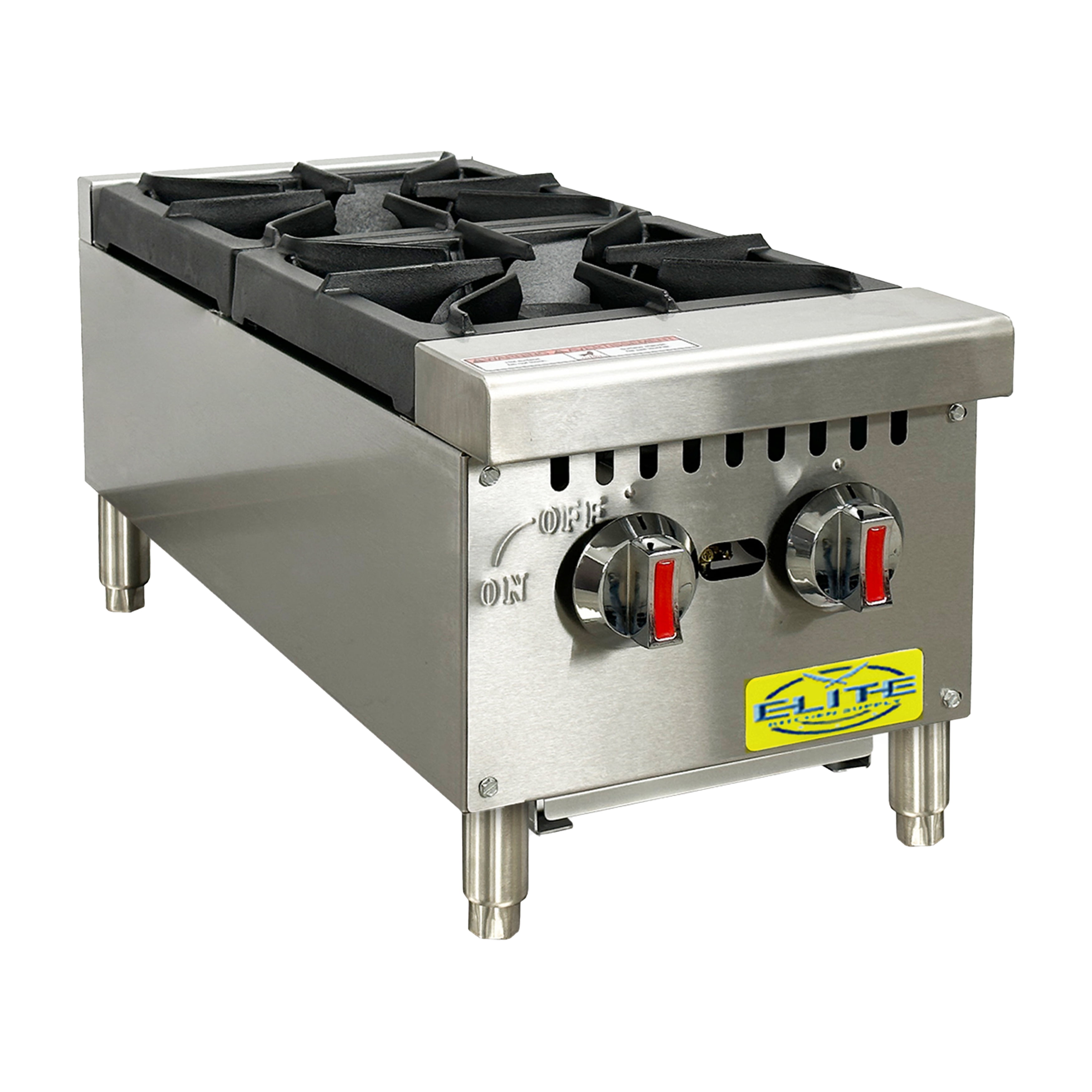 50,000 BTU Heavy Duty Two Burner Commercial Gas Hotplate Countertop Stove 12 in. 12''Wx29''Dx10.5''H