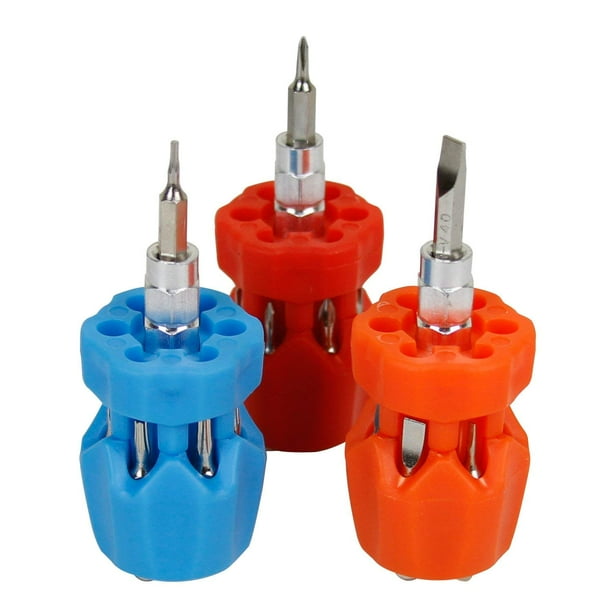 3Piece 7 In 1 Stubby MultiBit Drivers Pocket Precision Screwdriver Set Tool Kit