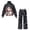 Black Santa Snowman, variant on Camo Pink Bow Womens 2 Piece Outfits Sweatsuits Sets, Fall Drawstring Mock Neck Sweatshirt Wide Leg Sweatpants Matching Casual Lounge Tracksuit with Pockets