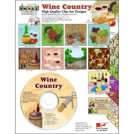 ScrapSMART Wine Country Clip-Art CD-ROM, Tasteful Illustrations for Scrapbook, Craft, Sewing