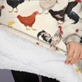 thumbnail image 3 of Oversized Wearable Blanket Hoodie,Beige Chicken Pattern Sherpa Blanket Hoodie with Super Pockets,Super Warm Fuzzy Pullover for Women & Men, 3 of 6