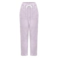thumbnail image 4 of yillto Women Fall Winter Pjs Fuzzy Fleece Pajamas Pant Plush Soft Warm Elastic Waist Lounge Bottoms, 4 of 6