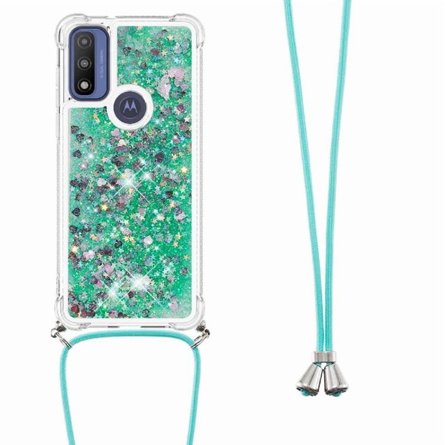 Funda FOXDOCK para Motorola Moto G Pure con Cuerda Ajustable, Brillo Líquido, Protección Antigolpes y Lente – Ideal para Regalo