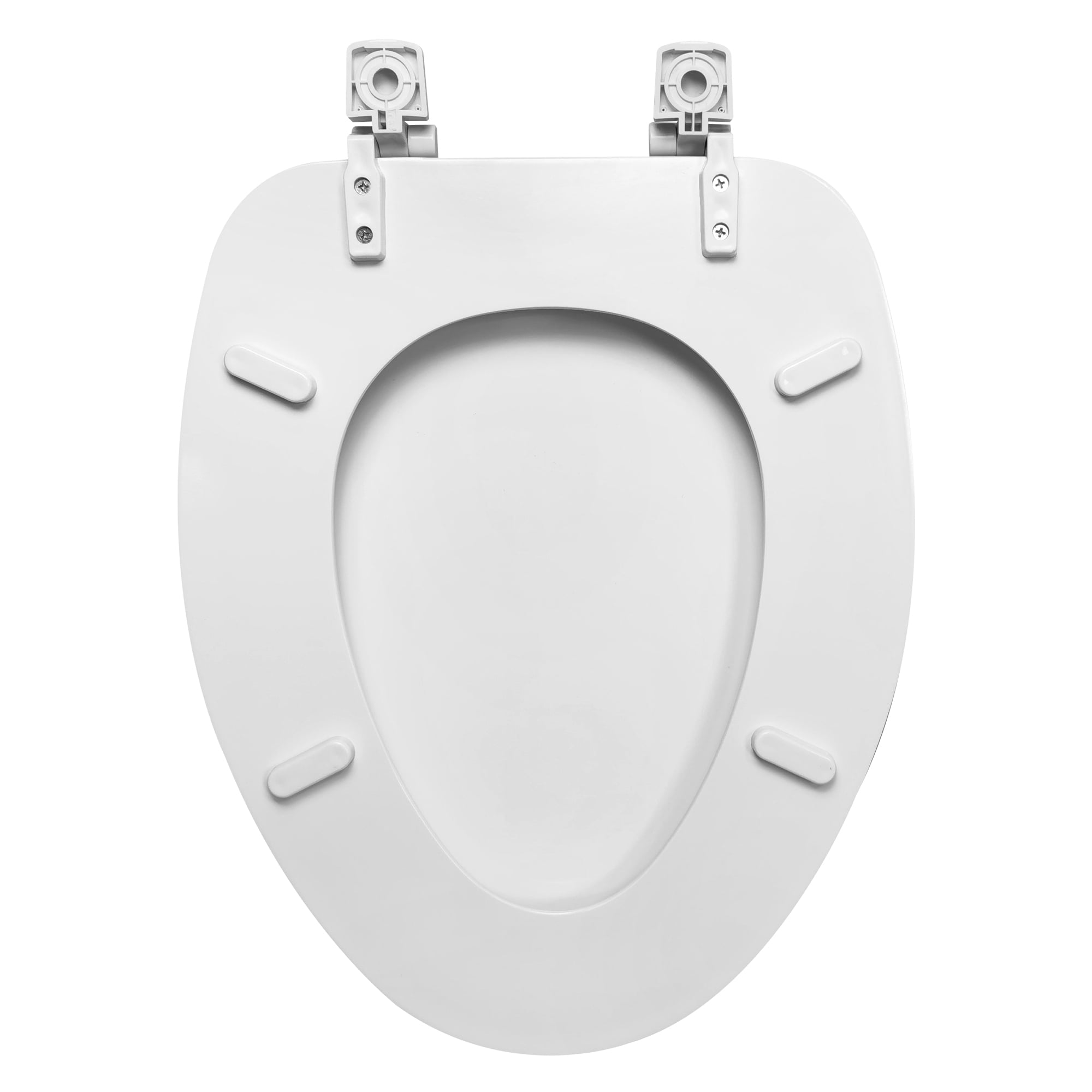 (4 pack) Mainstays Elongated White Toilet Seat with Durable Rice Husk Material
