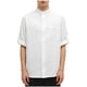 thumbnail image 2 of Blusa y camisa de manga corta con cuello alto para hombre, color liso, informal, holgada, a la moda, con botones y bolsillo, de poliéster., 2 of 5