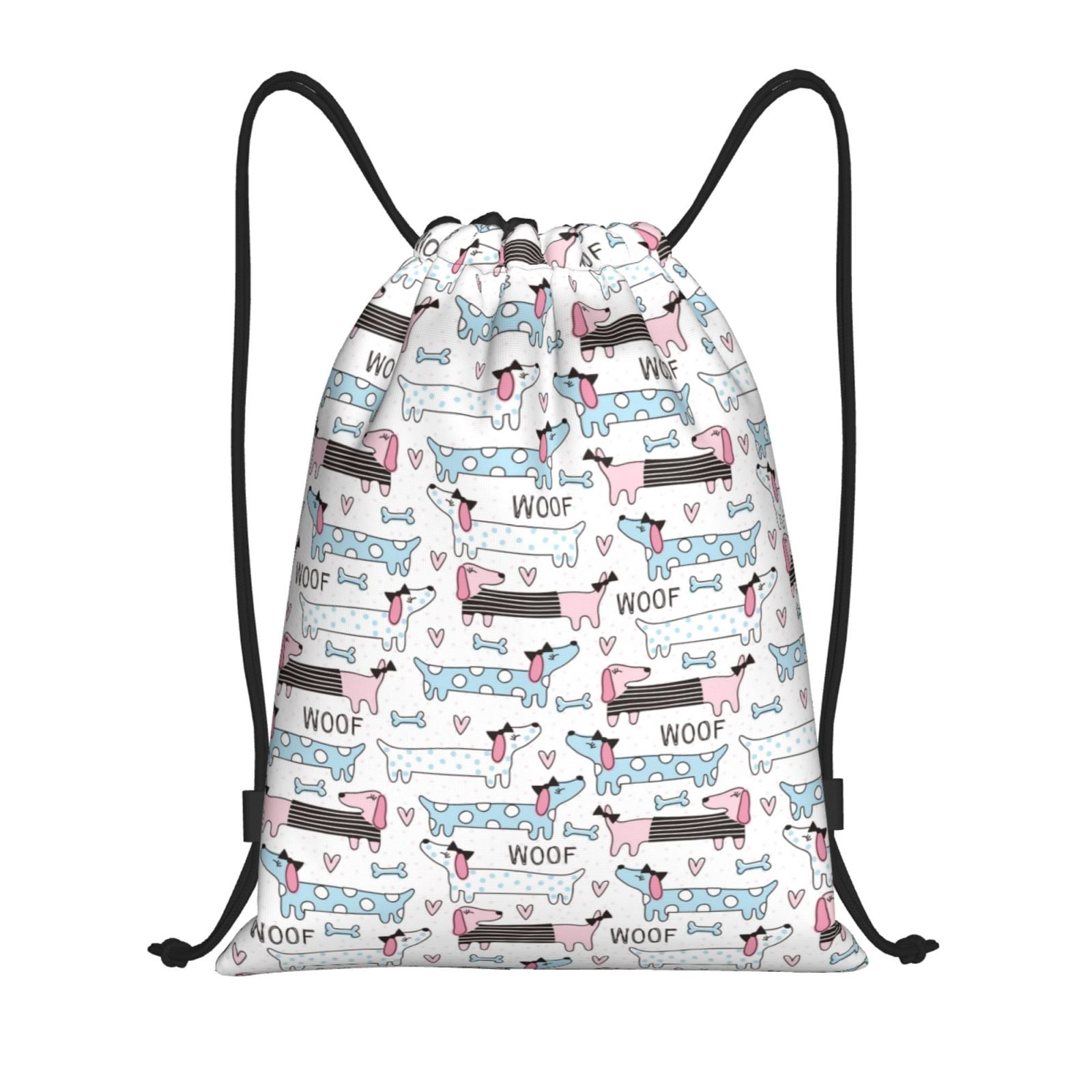 Gaeub Sac à Dos à Cordon Teckel Chiot Sac de Sport Sac de Gym Robuste pour Hommes Femmes-Petit