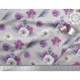 thumbnail image 2 of Soimoi Rayon Fabric Leaves,Succulent & Anemone Flower Printed Fabric 1 Yard 56 Inch Wide, 2 of 3