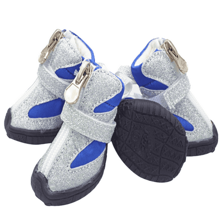 4 Pcs Pet Antiskid Sport Shoes  All-Season Duable Sneakers  Outdoor Reflective Paw Protectors For Small Dogs - 5#