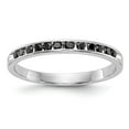 thumbnail image 1 of 14K White Gold Ring Band Wedding Diamond Round Black , Size 5, 1 of 8