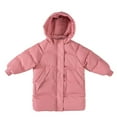 thumbnail image 2 of Abtuhar Toddler Girls Fall Winter Hooded Casual Outerwear and Jackets Winter Mid‑length Solid Thick Warm Padded Coat for 3‑10 Years, 2 of 4