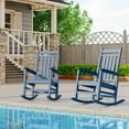 thumbnail image 6 of 2-Pack HDPE Rocking Chairs for Outdoor, Patio & Garden, All-Weather Modern Porch Rockers Set of 2, Low-Maintenance & Fade-Resistant Comfort Seating, & Stackable, 6 of 8