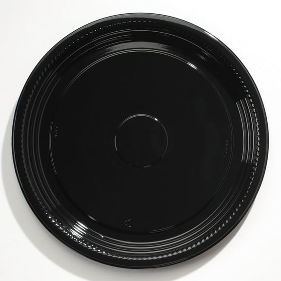 Caterline Casuals Thermoformed Platters 16" Diameter Black Plastic 25/Carton WNAA516PBL