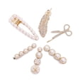 thumbnail image 2 of Juego de pinzas para el cabello, pasadores de metal para el cabello, pinzas para el cabello con perlas, horquillas, accesorios para el cabello de Corea, regalo de Navidad, cumpleaños, regalo para mujeres, niñas, novia, damas, cabello largo elegante (6 piezas), 2 of 7