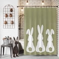 thumbnail image 3 of Easter Shower Curtain Easter Bunny Butt Shower Curtains for Bathroom Decor, Waterproof Polyester Shower Curtain Set with Hooks, Extra Long 72" x 96" Rabbit Sage Green, 3 of 9