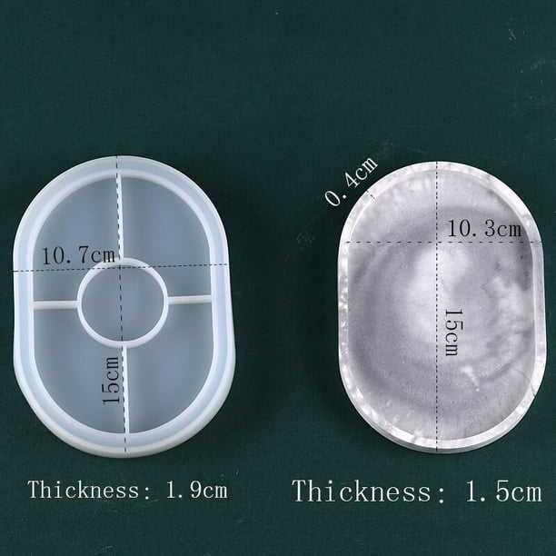 Moldes redondos de silicona para posavasos, bandeja de almacenamiento de joyas de yeso de hormigón de cemento DIY, Plato cuadrado, molde de fundición, decoración del hogar