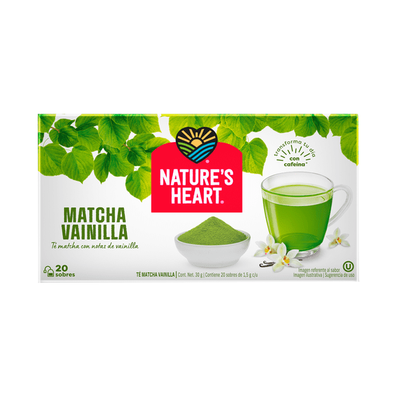 Té matcha Nature's Heart vainilla 20 sobres de 1.5 g c/u