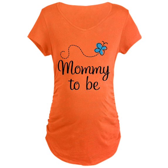 CafePress - Mommy To Be Blue Butterfly Maternity T Shirt - Maternity Dark T-Shirt