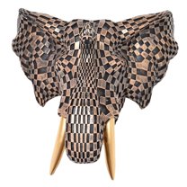 Elephant Head Sculpture Wall Mount Decor Resin Centerpiece for Modern Living Room Bedroom Art Display