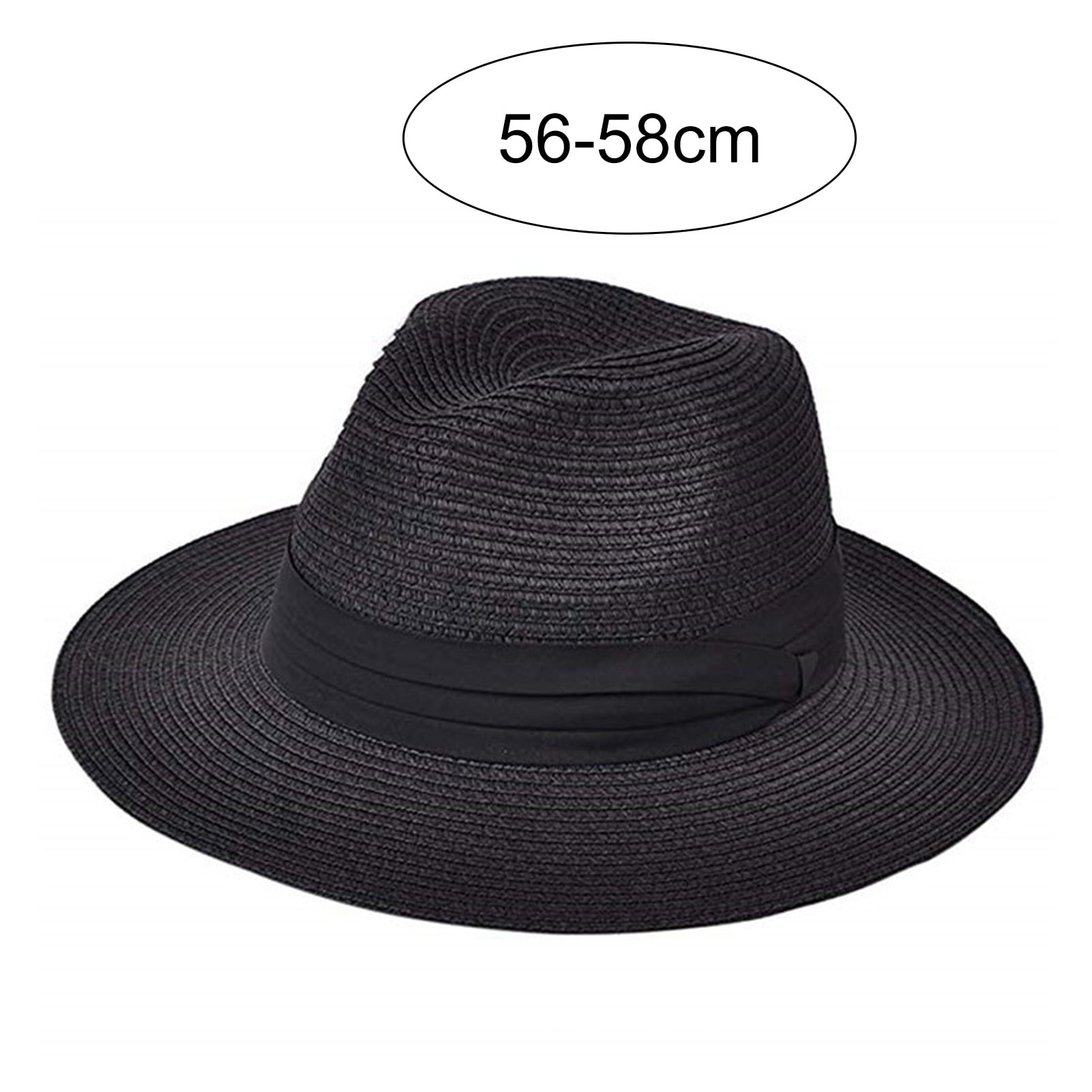 Women Straw Panama Hat Travel Fedora Beach Sun Hat Summer Wide