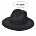 thumbnail image 4 of Visland Beach Hat Women's Sun hat Sun Wide Brim Straw Hat for Men Fedora Panama Hat Straw, 4 of 6