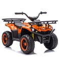 thumbnail image 5 of 24V Ride on Car, Kids ATV Quad with Bluetooth Music w/Storage Racs, Anti-Slip Tires, 160W Motors, Crash Bars, Power Display, LED Lights & Bluetooth, 24 Volt Ride on Toys for Toddlers Ages 3+, Orange, 5 of 7