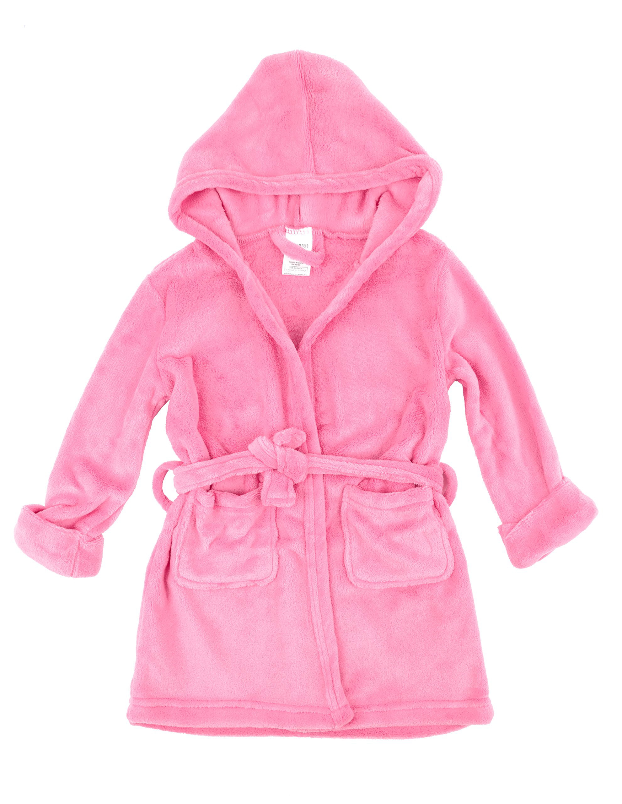Elowel Pajamas Kids Robe with Hood for Boys and Girls Fleece Robes Light  Pink Size 14Y - Walmart.com