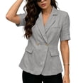 thumbnail image 4 of Hilenly Short Sleeve Blazers for Women Open Front Suit Jackets Lightweight Blazer for Work Casual, 4 of 8