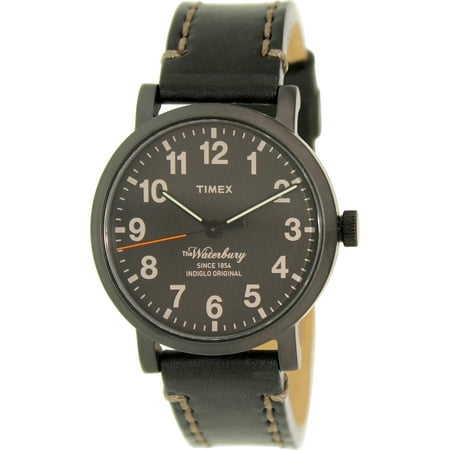 Timex Men's Waterbury TW2P59000 Black Leather Quartz Watch
