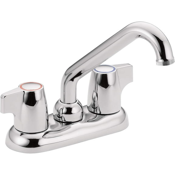 Chrome Chateau Two-Handle 4-Inch Centerset Utility or Laundry Sink Faucet with Threaded Spout, 74998