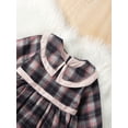 thumbnail image 5 of Elippeo Christmas Dress 12M 2Y 3Y 4Y 5Y 6Y Plaid Print Long Sleeve Round Neck Ruffled Tulle Patchwork A-Line Dress Xmas Clothing, 5 of 10