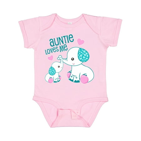 

Inktastic Auntie Loves Me-cute Elephants Gift Baby Boy or Baby Girl Bodysuit