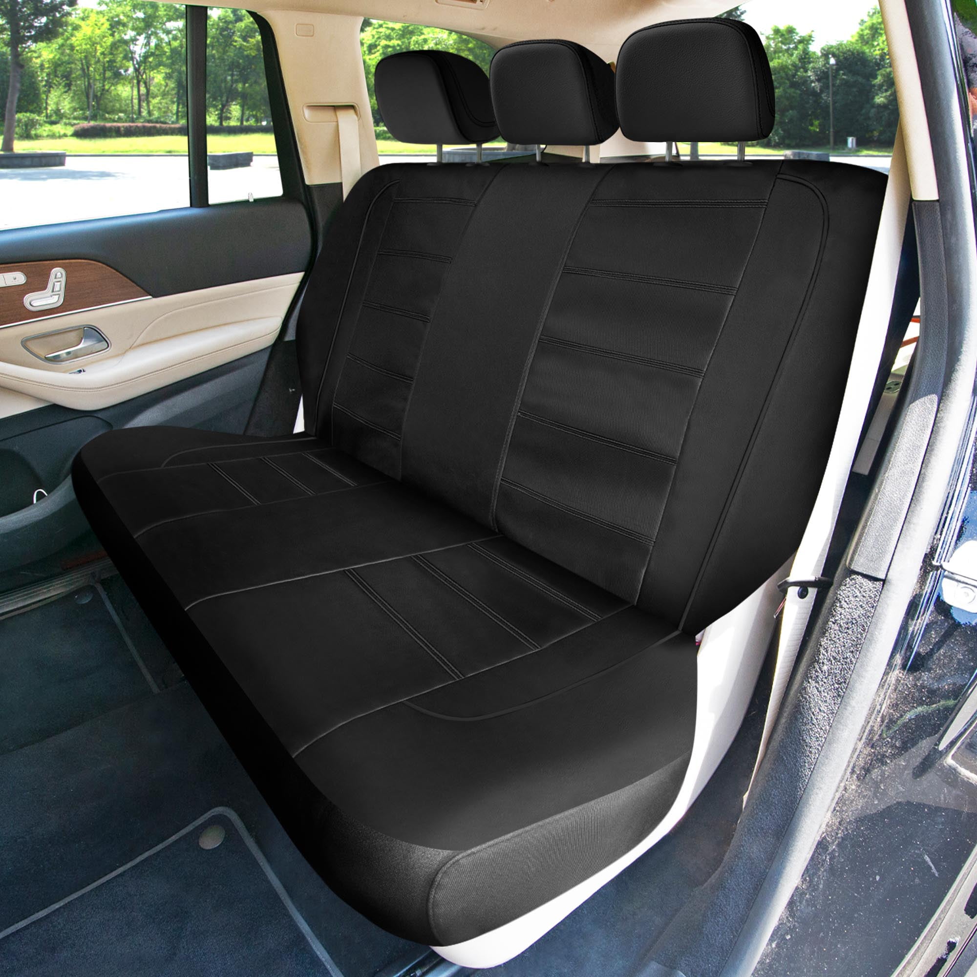 Universal Fit Car Seat Cover – Full Set of Automotive Car Seat Covers, Premier Leatherette Seat Covers, Water-resistant Seat Protector for Cars, Trucks, SUVs and Vans