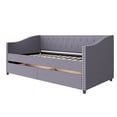 thumbnail image 3 of Christopher Knight Home Twin XL Upholstered Daybed with Tufted Back, Two Storage Drawers, Gray, 3 of 9