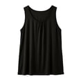 thumbnail image 4 of Women's Tank Top Sleeveless Round Neck Plus Size Tank Black XXL, 4 of 6