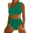 thumbnail image 2 of TODOZO One Piece Swimsuit Women Tummy Control Swim Suits for Women 2025 Trendy Women Cutout Swimsuits One Shoulder Ruffle Cut Out Bathing Suit Swimwear Monokini 2025 Mint Green M, 2 of 5