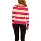 thumbnail image 3 of Ecko Unltd. Suéter de punto de cable con rayas y cuello abierto para mujer, rosa, pequeño, 3 of 3