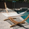 thumbnail image 3 of Vivere Double Polyester Rope Spreader Bar Hammock - White, 3 of 5