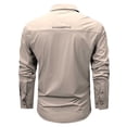 thumbnail image 2 of Dpytoraw Mens Hoodless Long Sleeve Solid Color Coat Pocket Shirt Coat Autumn Male Leisure Style Retro Western Style, 2 of 4