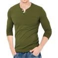 thumbnail image 2 of Aiyino Mens Henley Shirts Slim Fit Long Sleeve Beefy Fashion Casual Top Shirts of Cotton Shirts, 2 of 4