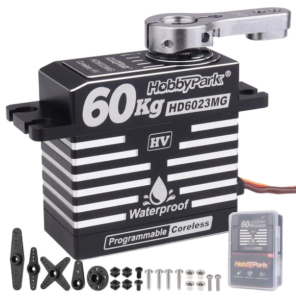 HobbyPark Waterproof 828oz-in 60KG High Torque Servo Coreless Motor 8.4V HV Servo Metal Gears Digital Servo Programmable for 1/8 1/10 1/12