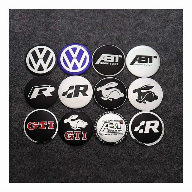 Volkswagen VW Capuchon Central de Roue 56 mm Ensemble de 4 Pcs d'Emblème