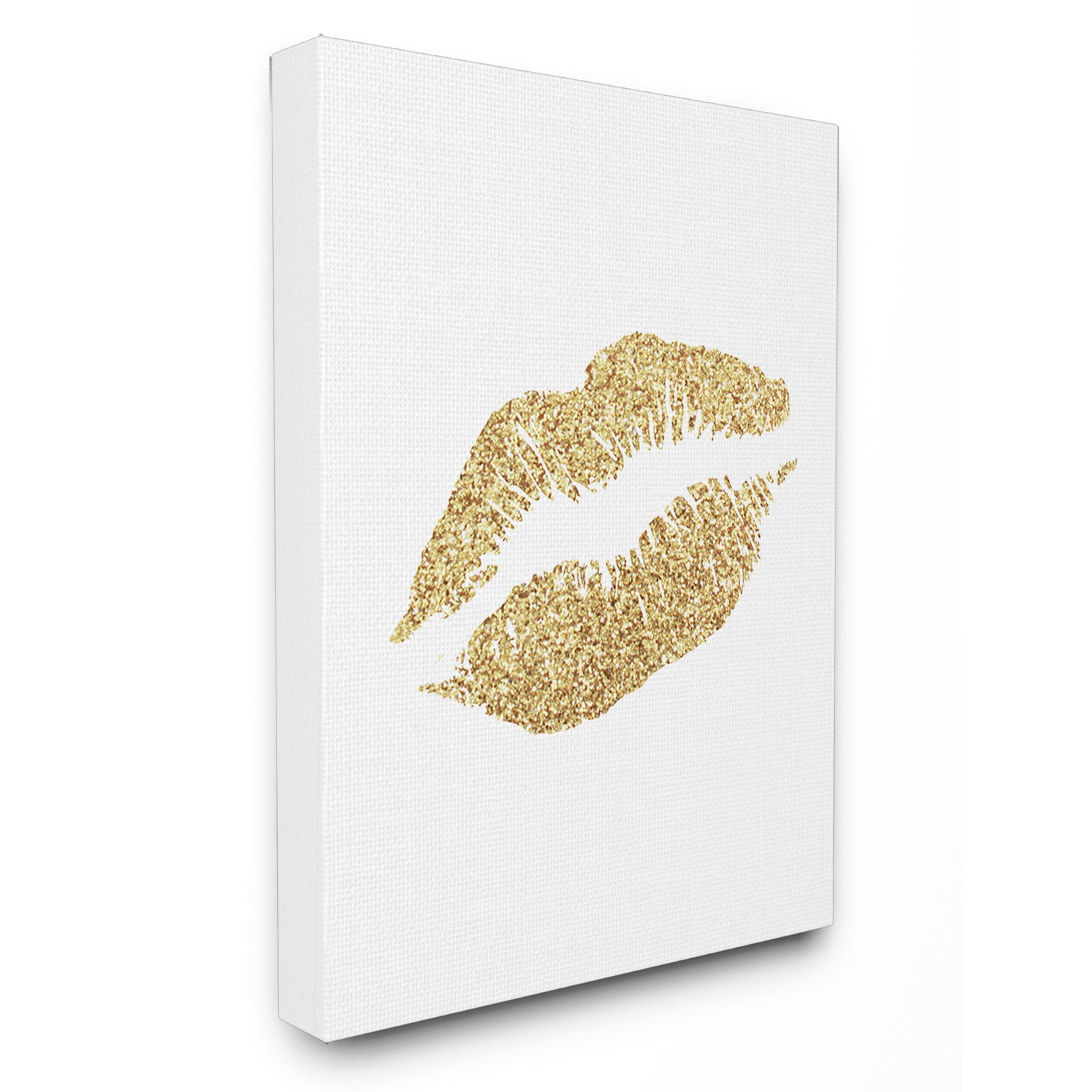 The Stupell Home Decor Collection Glitter Lips Glam Stretched Canvas