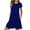 Blue, variant on Womens Short Sleeve Sleepshirt Casual Round Neck Nightgowns Soft Comfy Pullover Tunics Nightdress Fashion Plain Spring Summer Night Dresses Relaxed Fit Mid-Thigh Length Sleep Dress with Pockets