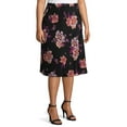 thumbnail image 4 of Terra & Sky Women's Plus Size Floral Slip Skirt, 4 of 6