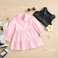 thumbnail image 5 of Lovebay Kids Girls Fashion Outfits Pink Long Shirts Dress + PU Leather Vest 1-6Years, 5 of 14