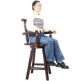 thumbnail image 2 of 360° Swivel Rustic Wood Finish 29.4" Seat Height Ergonomic Bar Stool for Dining Room and Pub 330 lbs Capacity Premium Fir Wood Construction, 2 of 10