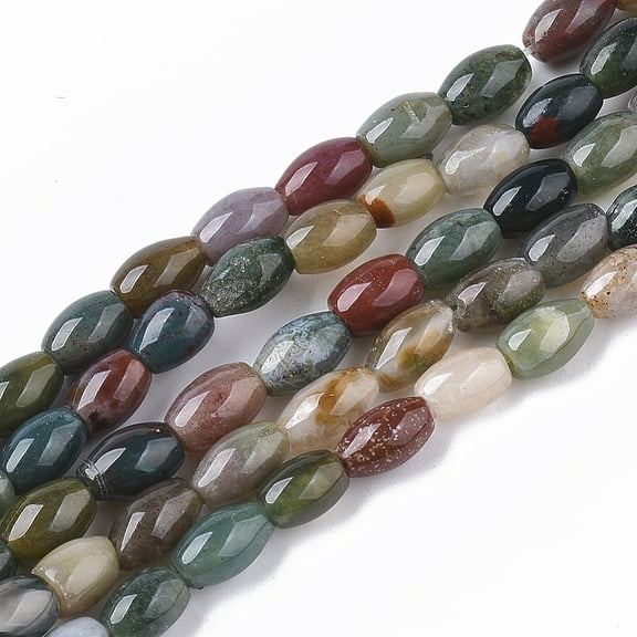 1Strand Natural Indian Agate Beads Strands Oval 6~7x4.5mm Hole: 0.8mm about 61~64pcs/Strand 15.75 inch(40 cm)