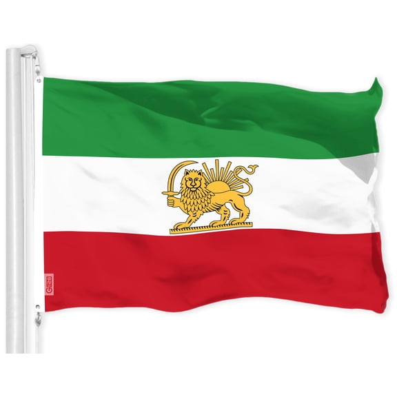 G128 Iran Lion Iranian Lion Flag | 3x5 Ft | LiteWeave Pro Series Printed 150D Polyester | Country Flag, Indoor/Outdoor, Vibrant Colors, Brass Grommets
