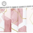 thumbnail image 6 of Modern Small Stall Shower Curtain for Bathroom, Pink Geometric Art Decor Waterproof Bath Curtain, Fabric Shower Curtain Sets for Home Decor, 36" W x 72" L Inch, 6 of 6