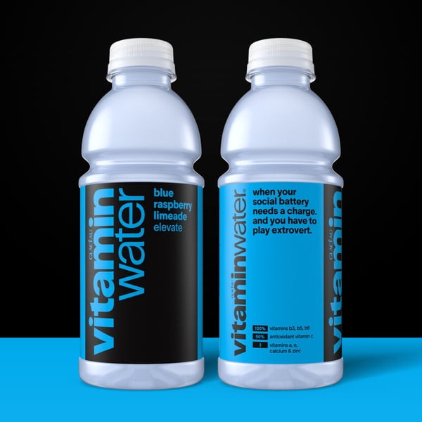 vitaminwater elevate Blue Raspberry Limeade Nutrient Enhanced Water Beverage, Naturally Flavored, 4 Count